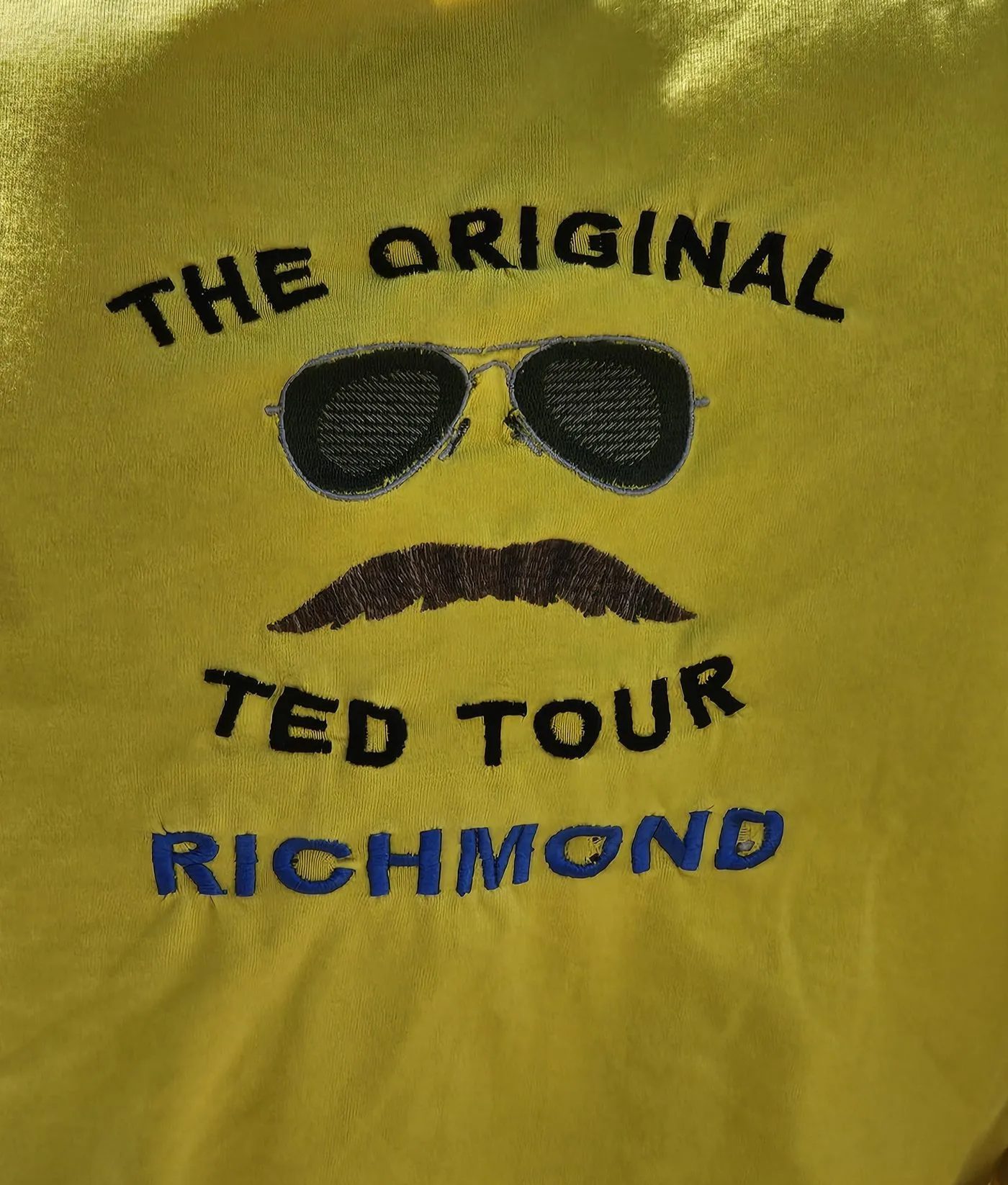 Our guide Emmy’s shirt on The Original Ted Lasso Tour, Richmond.